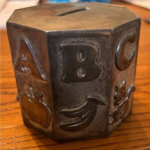 Octagonal silver-plated ABC Bank